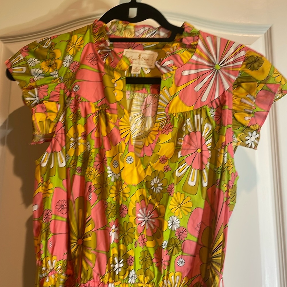 Flora Bea mod flower 🌸 👗 dress size medium waist 12-16 P2P 14-18🌺🌼